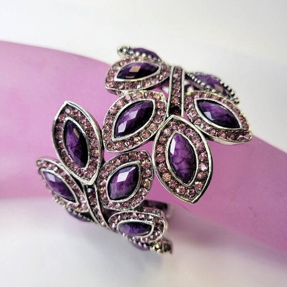 Purple Cuff Bracelet Purple Bangle - Picture 2 of 11